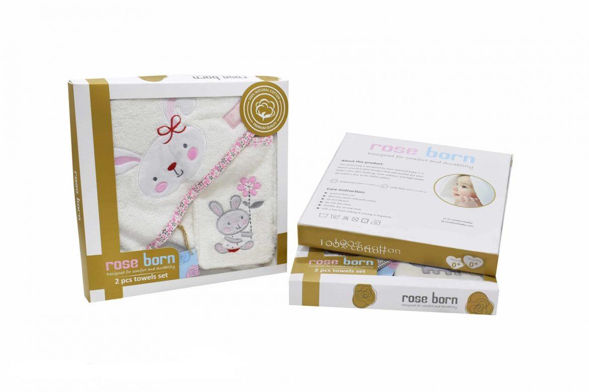 ست حوله دو تيکه رزبرن طرح خرگوش