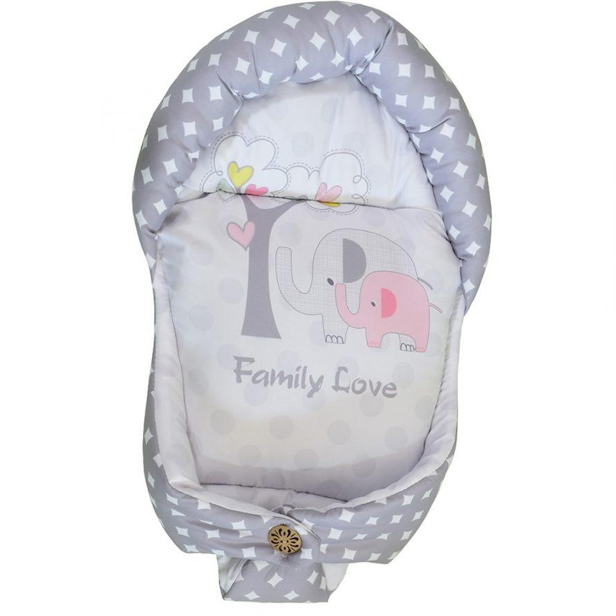 قنداق سوئيسى فيل صورتى طوسى ROSEBORN FAMILY LOVE-GIRL