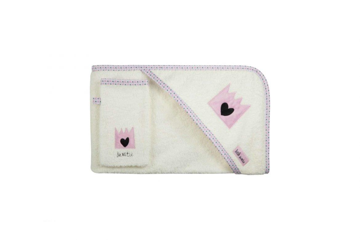 ست حوله دوتيکه قلب صورتى رزبرن