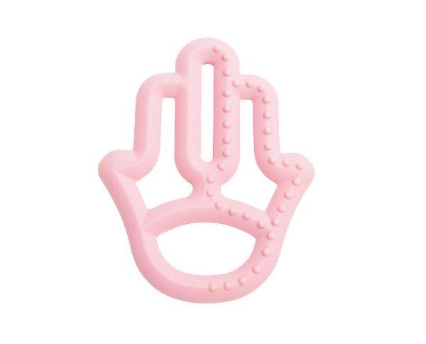 دندانگیر سیلیکونی کودک صورتی طرح دست minikoioi