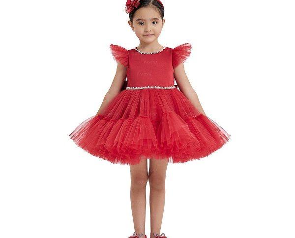 پیراهن مجلسی دخترانه قرمز