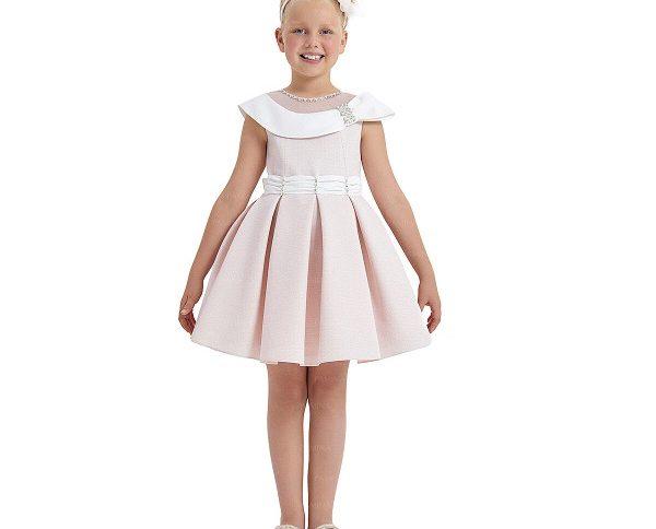 سارافون دخترانه مجلسی یقه پاپیون