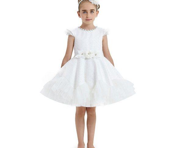 پیراهن مجلسی دخترانه جلو گلدار