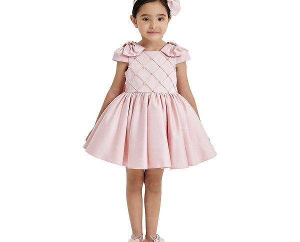 پیراهن مجلسی دخترانه طرح لوزی