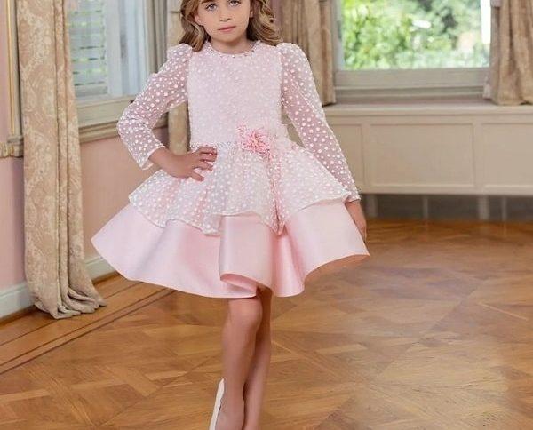 پیراهن مجلسی توپ توپی تل دار