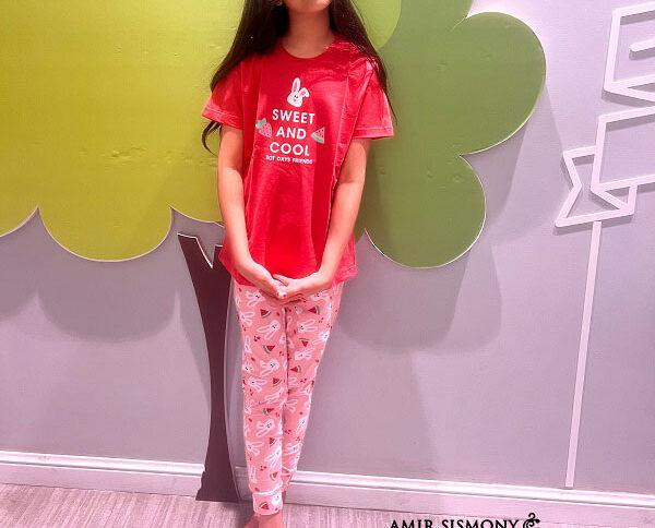 تیشرت شلوار دخترانه طرح خرگوش و هندونه