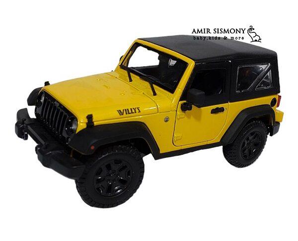 ماکت فلزی جیپ زرد jeep wrangler 2014 maisto