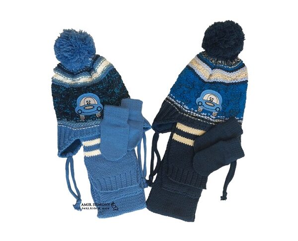 کلاه و شال سه تیکه بچگانه