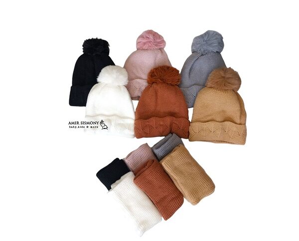 ست کلاه و شال رینگی بچگانه