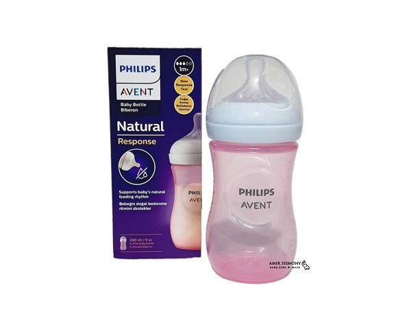 شیشه شیر فیلیپس اونت 260 میل صورتی