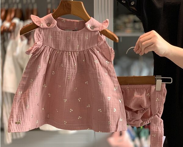 پیراهن دخترانه گلاب ایندیگو