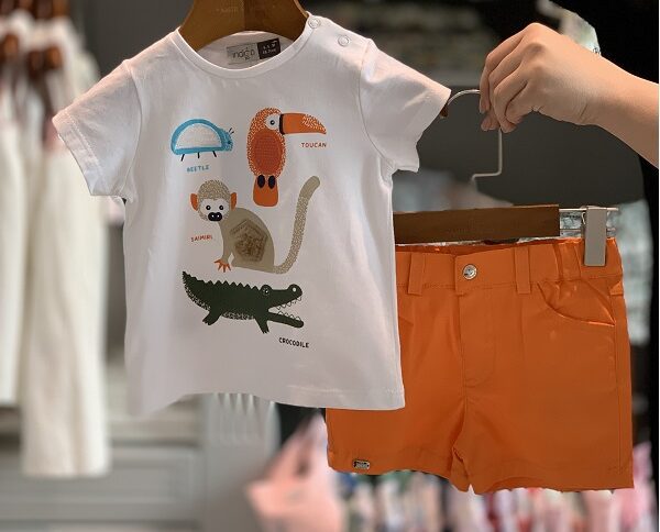 تیشرت شورت پسرانه طرح حیوانات ایندیگو