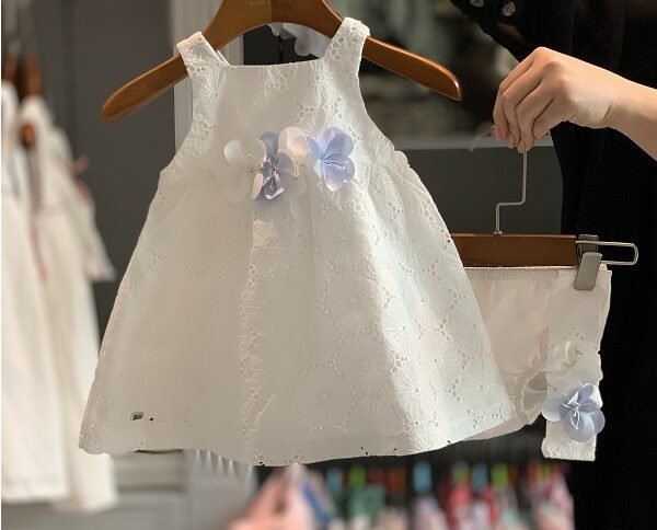 پیراهن دخترانه گل ایندیگو