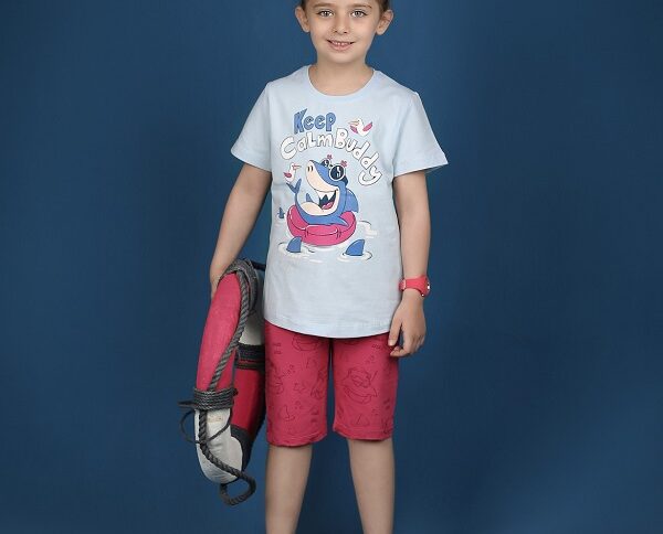 تیشرت شلوارک دخترانه جانا طرح کوسه