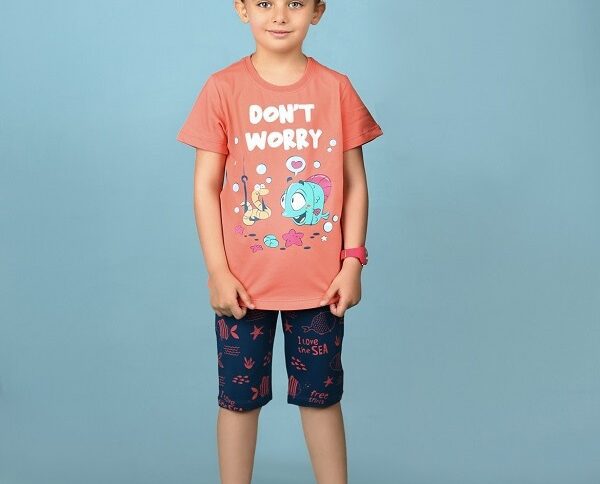 تیشرت شلوارک دخترانه جانا طرح ماهی