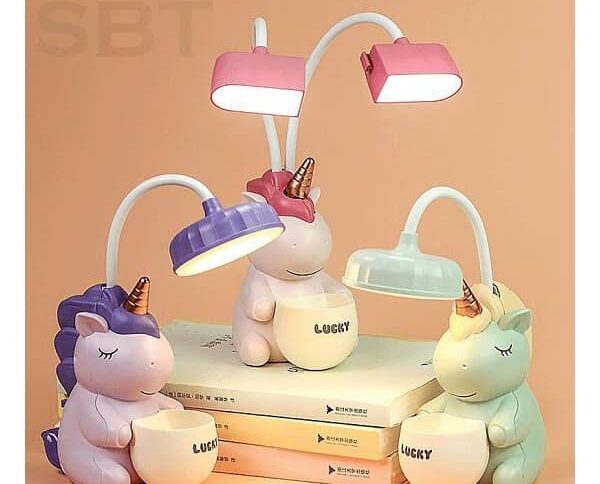 چراغ مطالعه و جا قلمی طرح یونیکورن