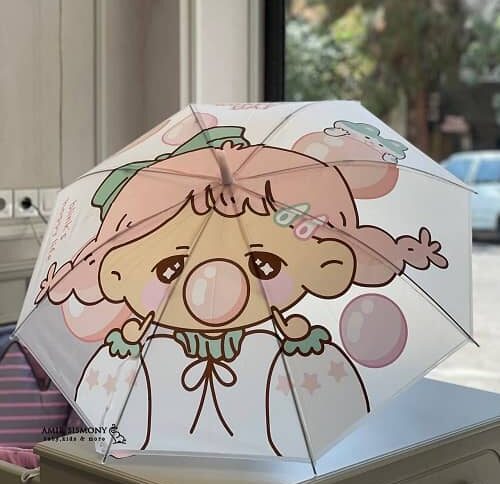 چتر بچگانه طرح دختر و آدامس بادکنکی