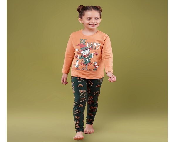 بلوز شلوار دخترانه جانا طرح BEHAPPY