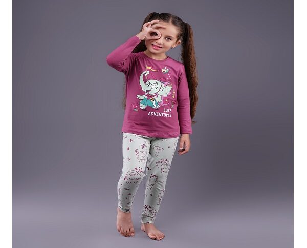 بلوز شلوار دخترانه جانا طرح CUTE ADVENTURER