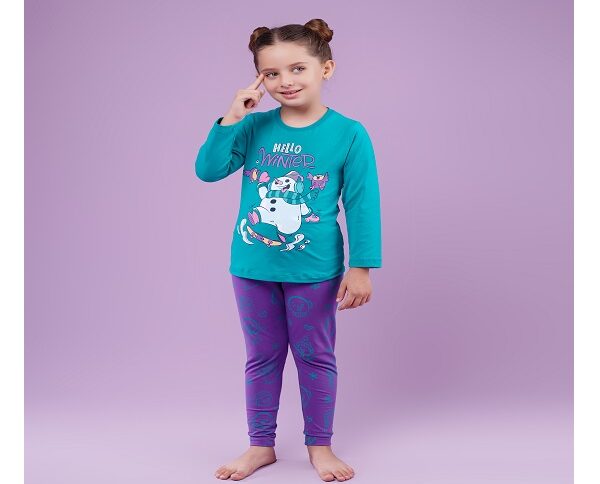 بلوز شلوار دخترانه جانا طرح HELLO WINTER