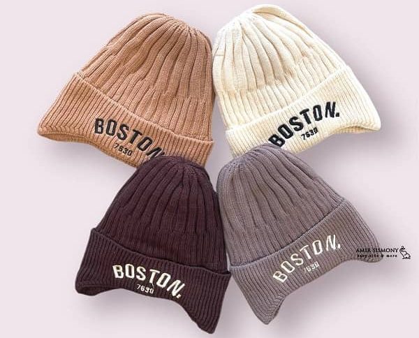 کلاه بچه گانه بافت رو گوشی BOSTON