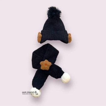 شال و کلاه موهر نوزادی مدل گل