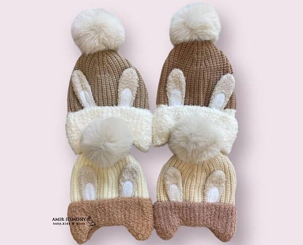 کلاه نوزادی دخترانه خرگوش پولیشی
