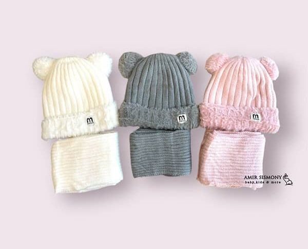 ست کلاه و شالگردن بافت بچگانه