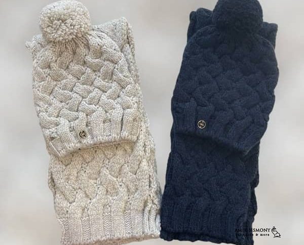 کلاه و شالگردن ست بافت حصیری اندلس