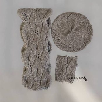 کلاه و شالگردن و دستکش ست طرح برگ تارتن