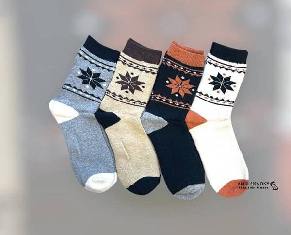 جوراب پشمی اسپرت طرح دار