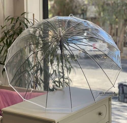چتر شیشه ای بی رنگ