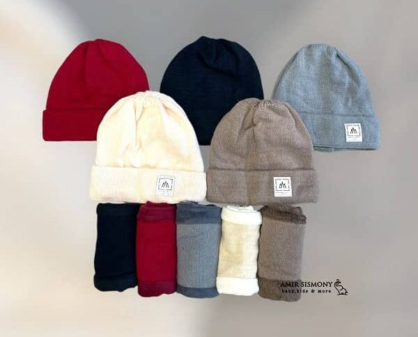 کلاه و شالگردن رینگی بچگانه فشن کلاسیک