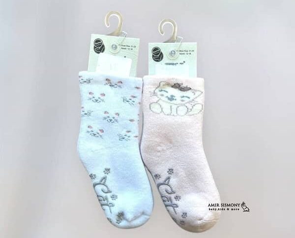 جوراب نوزادی تو کرکی طرح گربه
