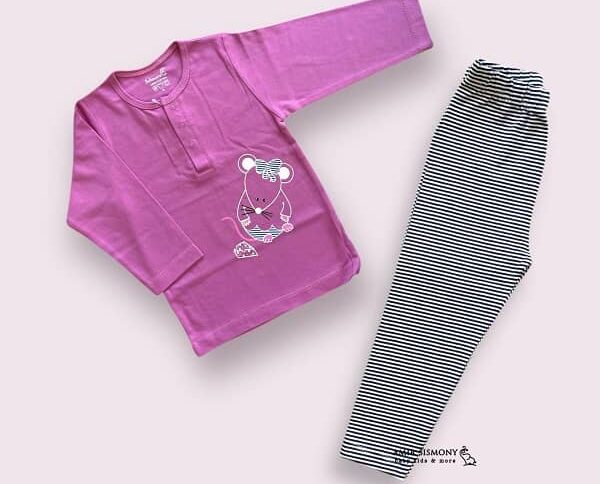 بلوز شلوار بچگانه طرح موش به آوران