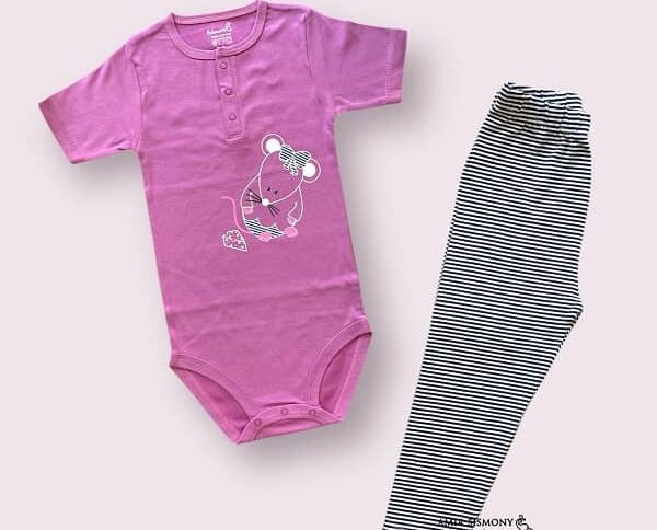 تیشرت زیردکمه و شلوار بچگانه طرح موش به آوران