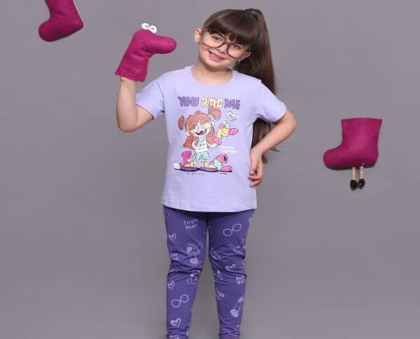 تیشرت شلوار دخترانه جانا طرح عینک