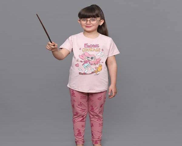 تیشرت شلوار دخترانه جانا طرح قلب