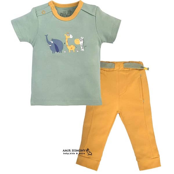 تیشرت شلوار پسرانه نیلی طرح ZOO