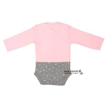 زیردکمه آستین بلند برگ سبز طرح خرگوش تکه دوزی