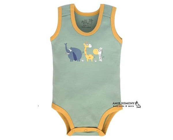 زیردکمه رکابی پسرانه نوزادی نیلی طرح ZOO