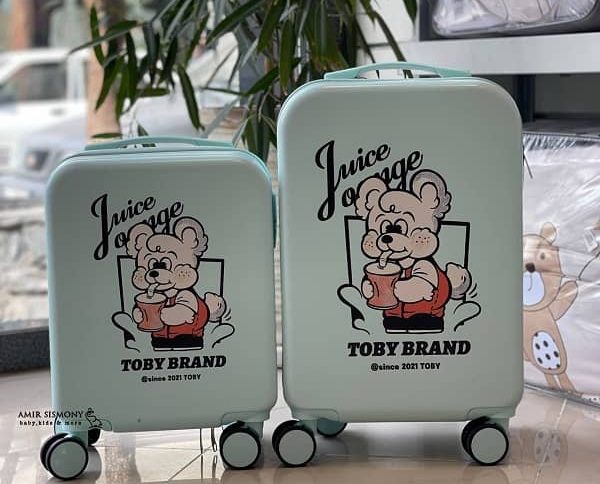 چمدان کودک طرح TOBY BRAND آبی پاستیلی