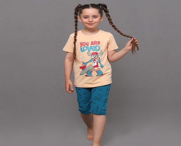 تیشرت شلوارک دخترانه جانا کد 3159