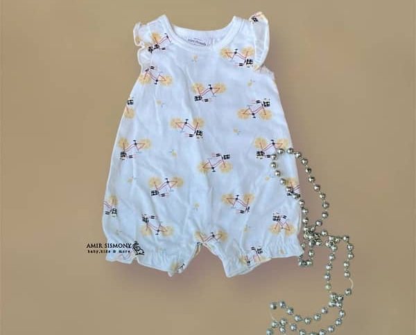 رامپر دخترانه طرح دوچرخه