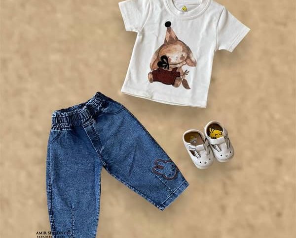 ست سه تیکه دخترانه طرح خرگوش NILU BABY