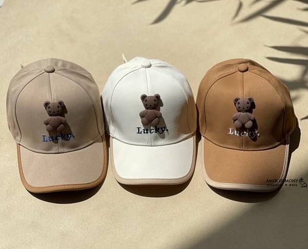 کلاه نقابدار بچگانه کتان طرح LUCKY BEAR