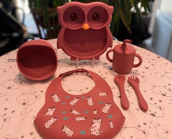 ظرف غذا سیلیکونی 6 تکه طرح جغد