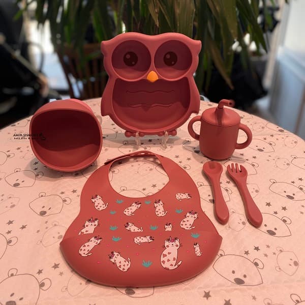 ظرف غذا سیلیکونی 6 تکه طرح جغد ظرف غذا سیلیکونی 6 تکه طرح جغد