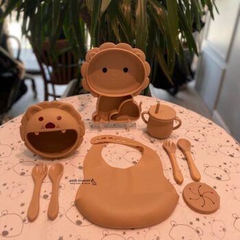 ظرف غذا سیلیکونی 9 تکه طرح شیر