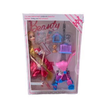 عروسک باربی با کالسکه کد 2506